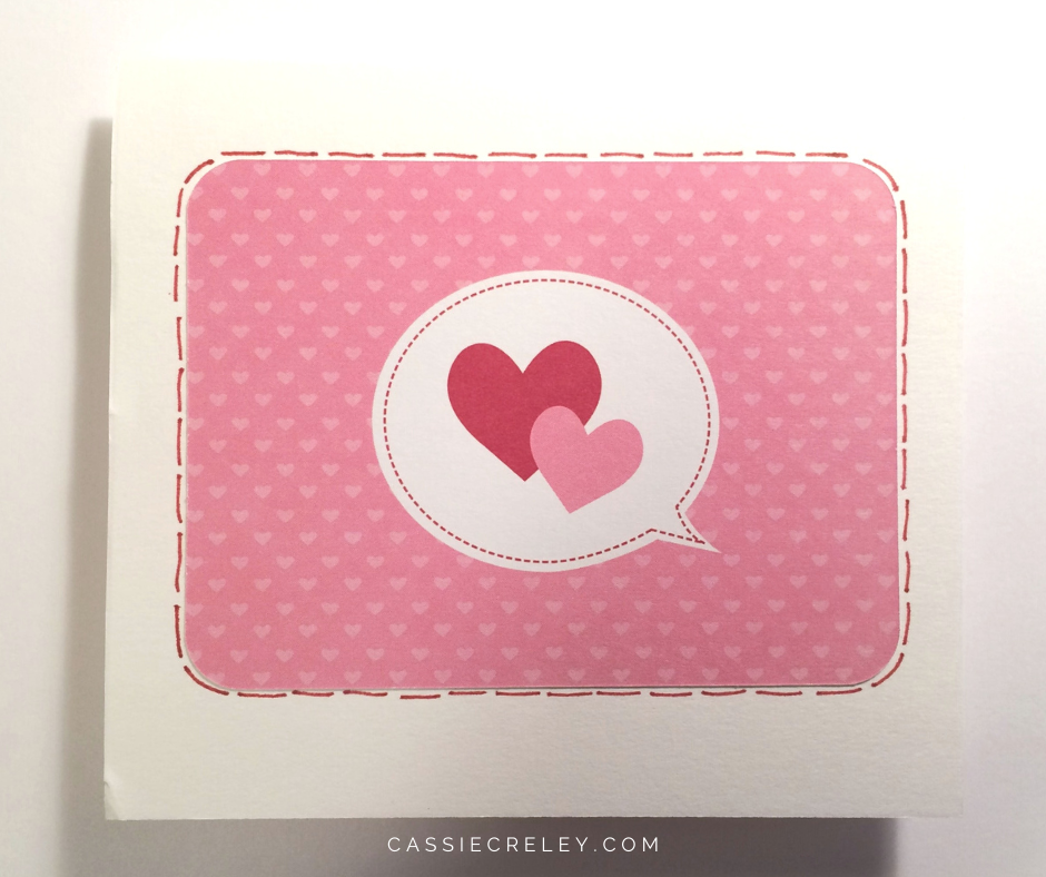 Heart card with dashed border