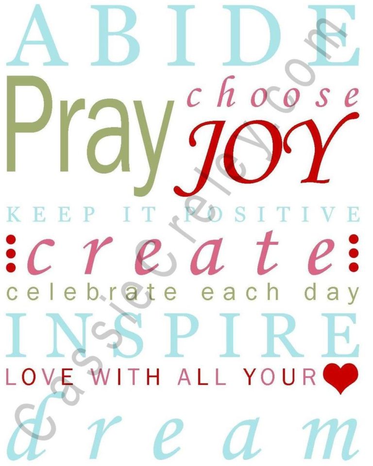 Words of Encouragement for Each Day and FREE Printables - Starlight ...