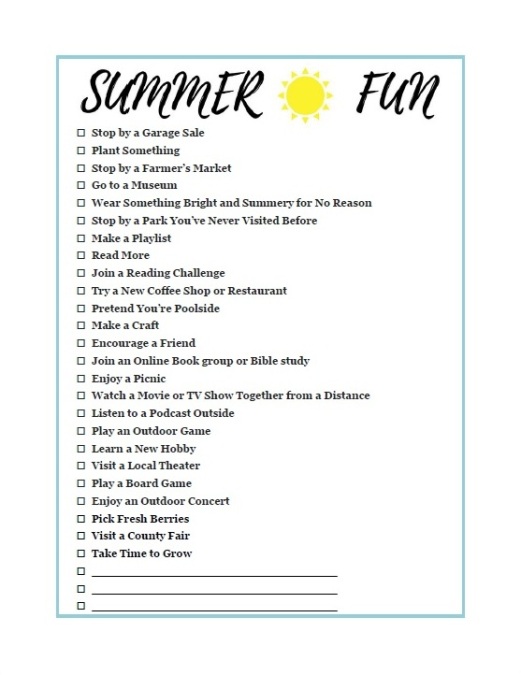 Easy & Affordable Ideas For Summer Fun. FREE PRINTABLE. Suggestions for getting the most out of summer, without the pressure of making it "perfect," if you're dealing with chronic illness, low energy, or even just low on spending cash. - cassiecreley.com