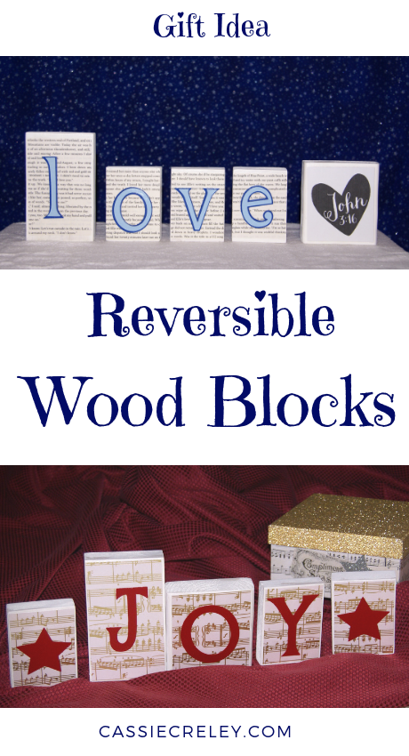 Reversible Wood Block Craft – This easy DIY makes a great gift for Christmas or any occasion because you can turn them around for different holidays and seasons. Follow my simple step-by-step tutorial to customize your own letter blocks. | cassiecreley.com