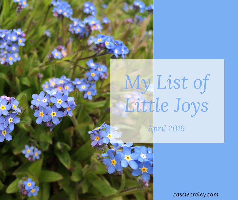 “Keeping track of little joys has helped me to see that there is more to my reality than just the problems I’m facing. There are lots of reasons to smile, laugh, and enjoy life, even during rough times.” My List of Little Joys April 2019—Ideas for combining gratitude journaling with capturing moments that bring you joy. Here’s my list to offer you some inspiration. | cassiecreley.com