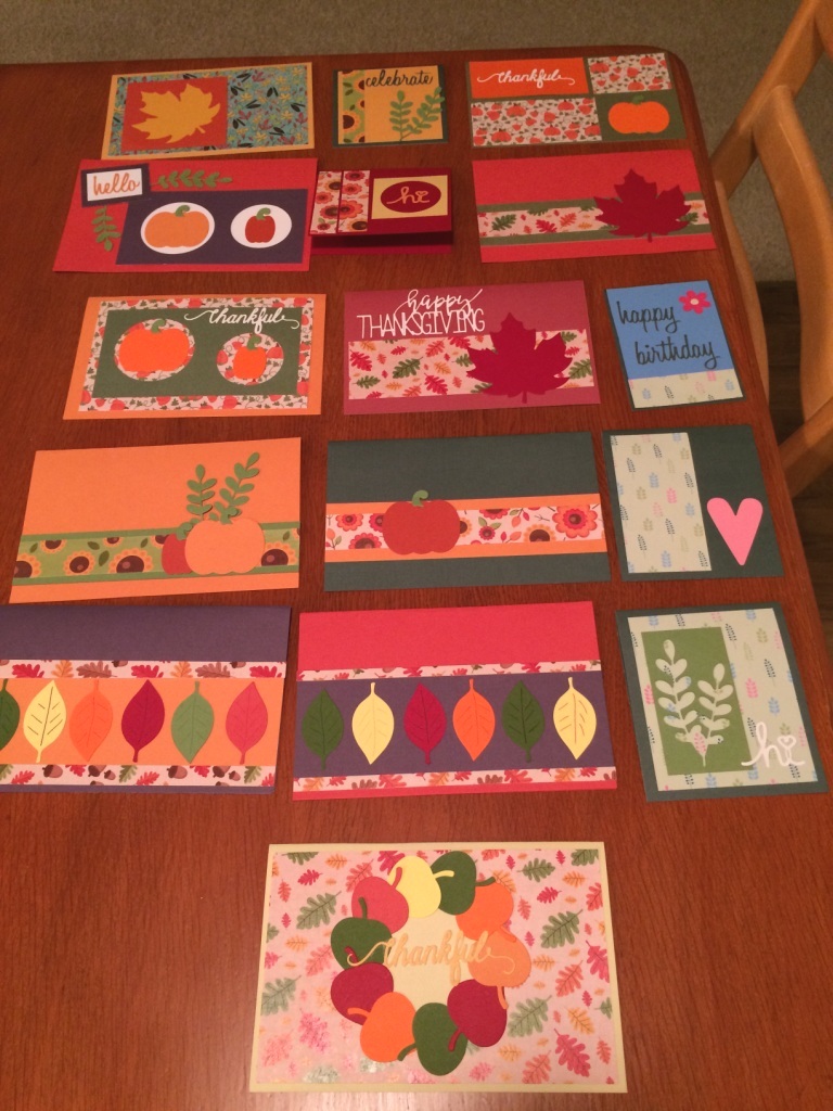 Assortment of fall autumn Thanksgiving cards