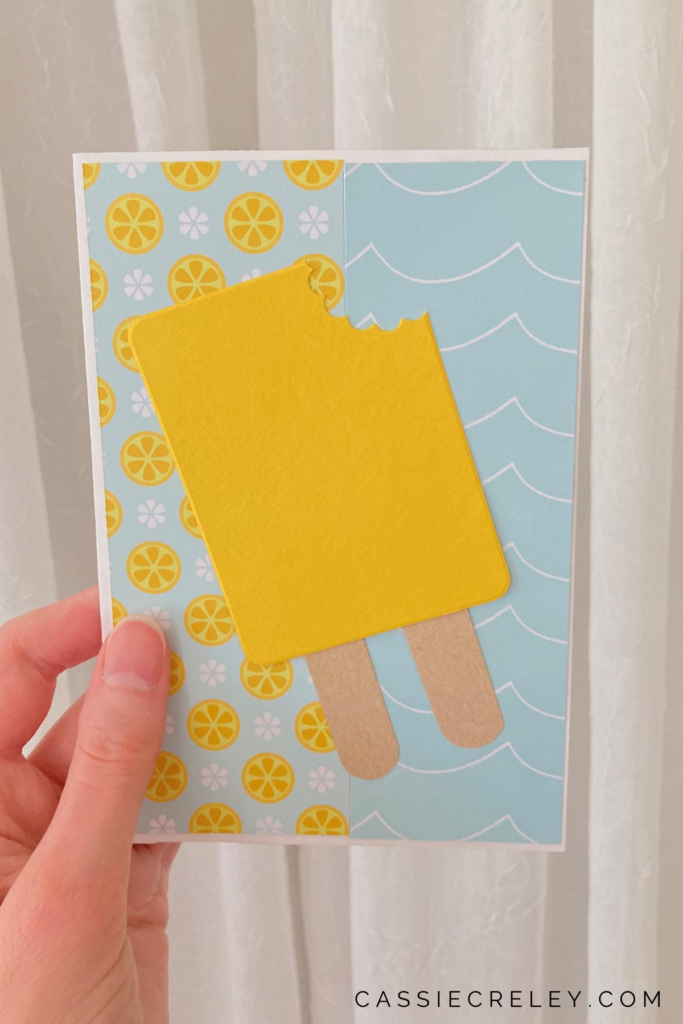 Lemon Popsicle Card Blue and Yellow
