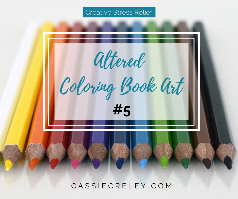 Altered Coloring Book Art—I’m giving Jasmine a new look as a mermaid by reimagining a Disney coloring book page. An idea for sparking creativity and stress relief. | cassiecreley.com