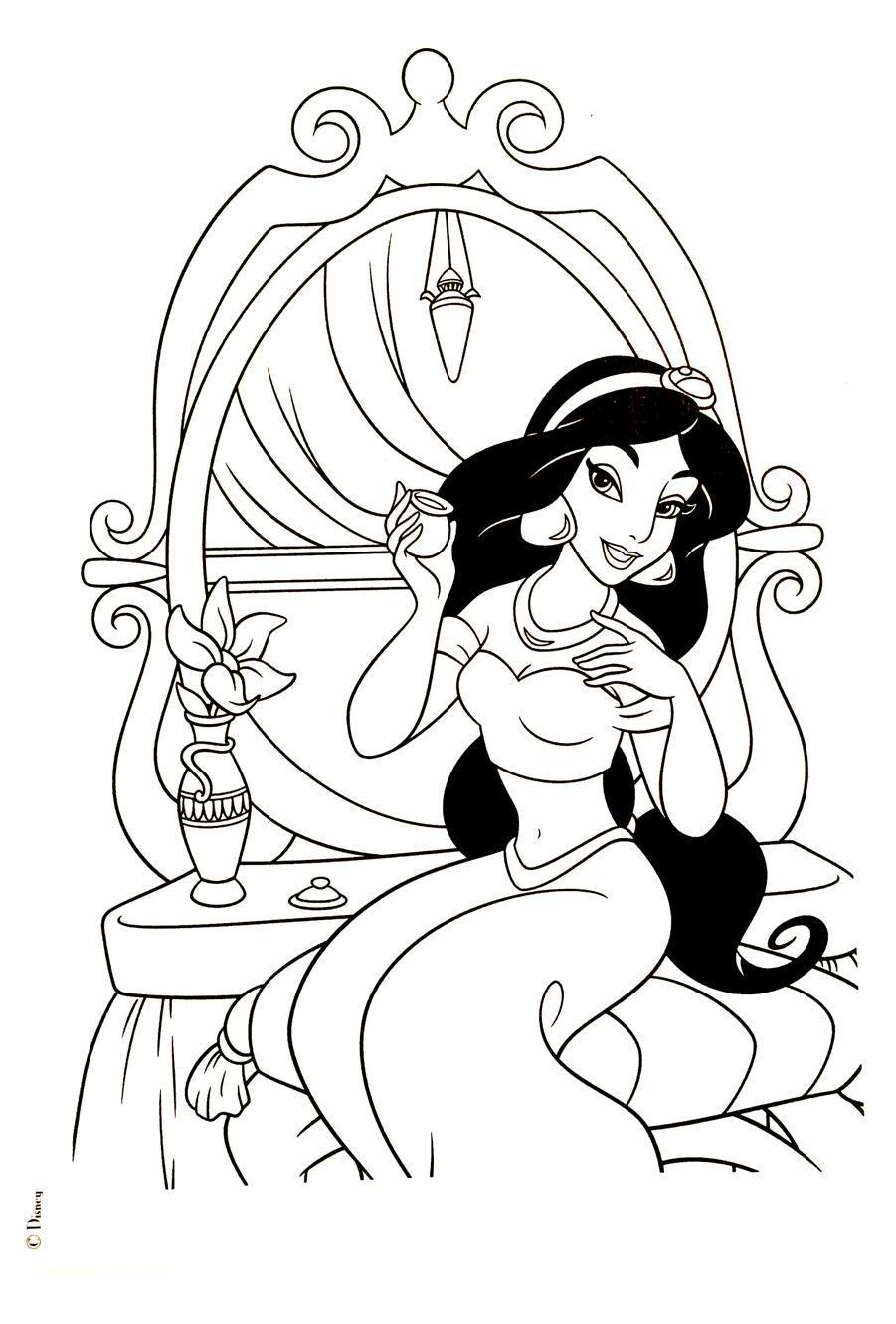 Jasmine as a Mermaid – Altered Coloring Book Art #5