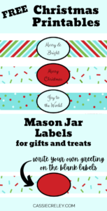 Christmas Printables—Mason Jar Labels