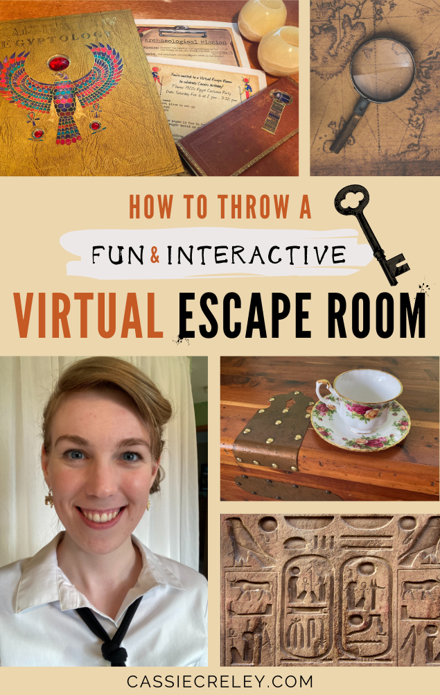 How To Throw A Fun And Interactive Virtual Escape Room— My tips for adding ambiance to a virtual party so it feels more like an in-person celebration. Here’s how I made my 1920s archeology-themed costume party come to life via Zoom. Perfect for anyone who loves ancient Egypt and The Mummy!